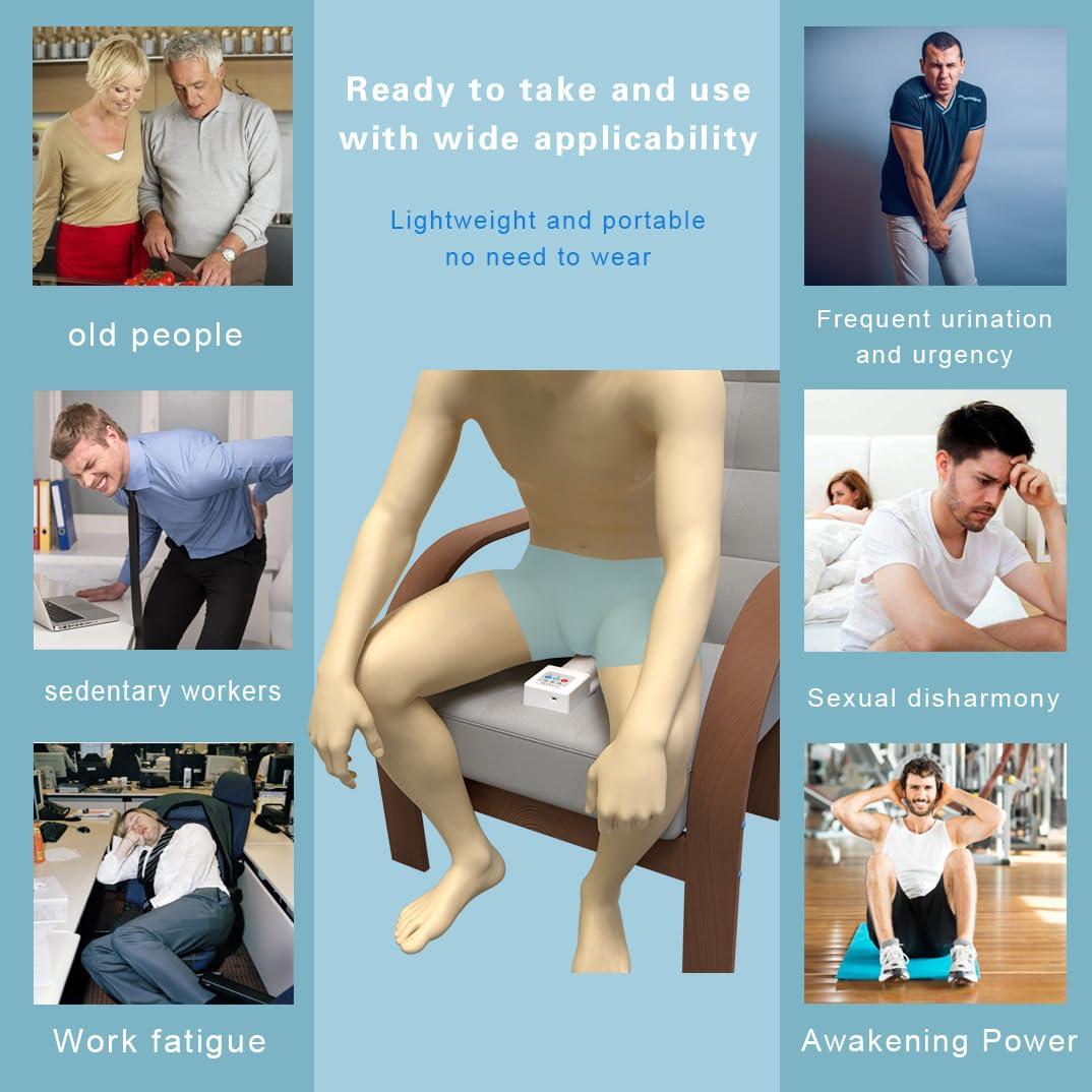 CooBES Assisting Health Male Prostate Massage Instrument, Red Light Irradiation Hot Compress Household Prostate Physiotherapy Low Noise Fully Automatic for Relieve Dysuria Urinary Frequency and Urgency.