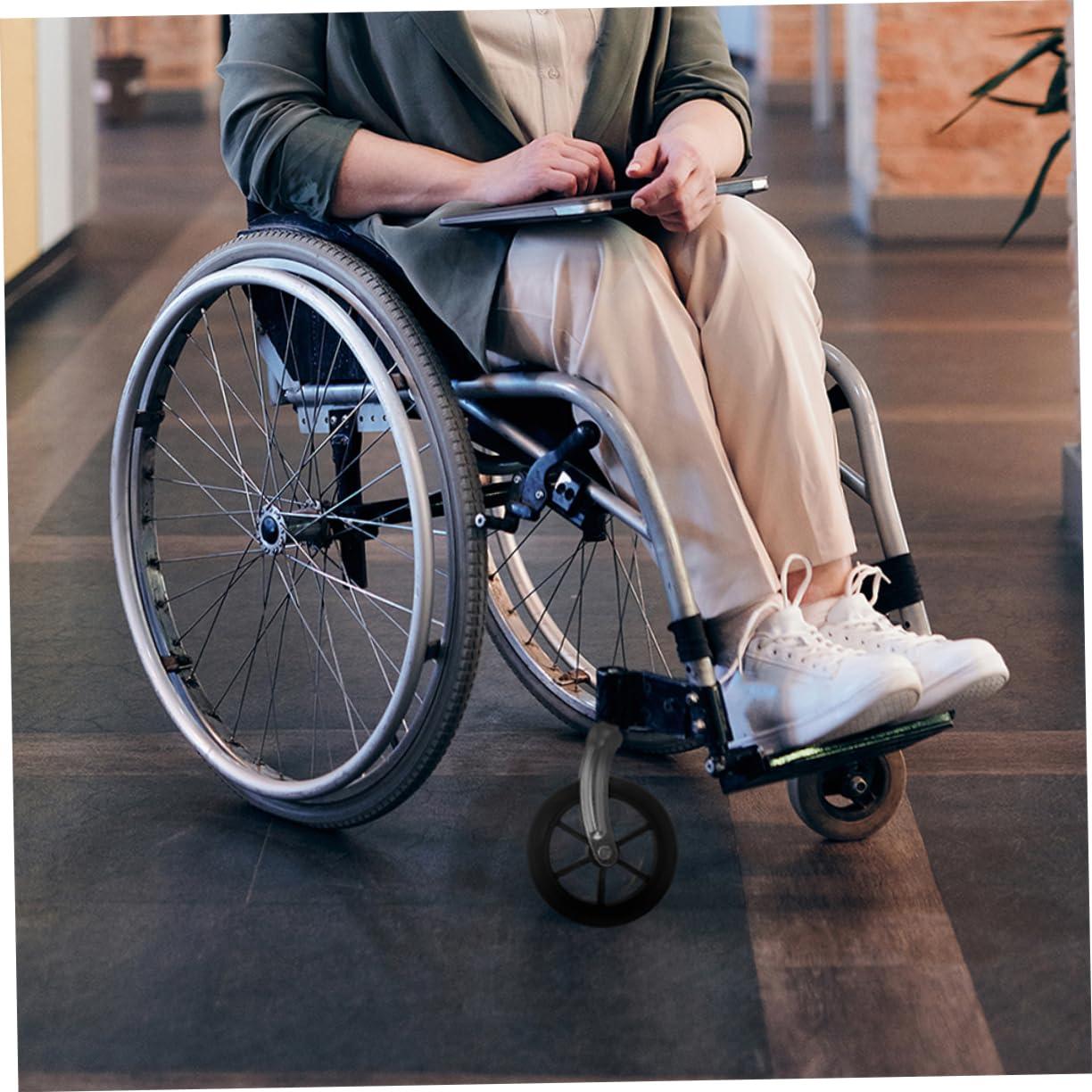 FRCOLOR FRCOLOR Wheelchair Wheel Assembly 15cm Diameter Castor Wheels Soft Rubber Replacement Parts Easy to Install for Wheelchair