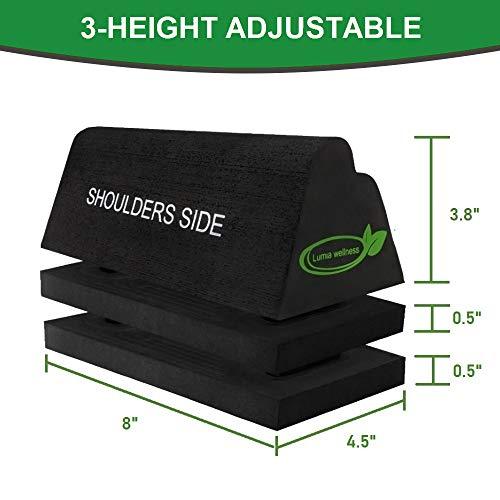 Lumia Wellness Lumia Wellness Cervical Orthotic Traction Block | Firm | Spinal & Neck Alignment | 3-Height Adjustable Design | Cervical Traction Device & Neck Stretcher