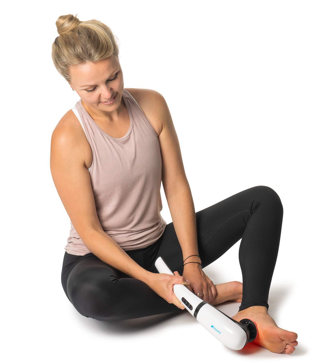 TRUVIV TRUVIV TRU Wave Percussion Handheld Massager with Heat, Deep Tissue Massager for Neck Shoulder Waist Leg Foot Back Pain Relief, Massager for Full Body