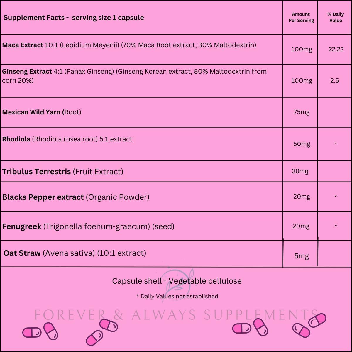 Forever & Always Supplements 3 x Ultra Pink 400mg Sex Tablets for Women Bundle! 100% Natural Female Libido, Sex Drive & Enhancement Supplement! Contains Maca, Ginseng