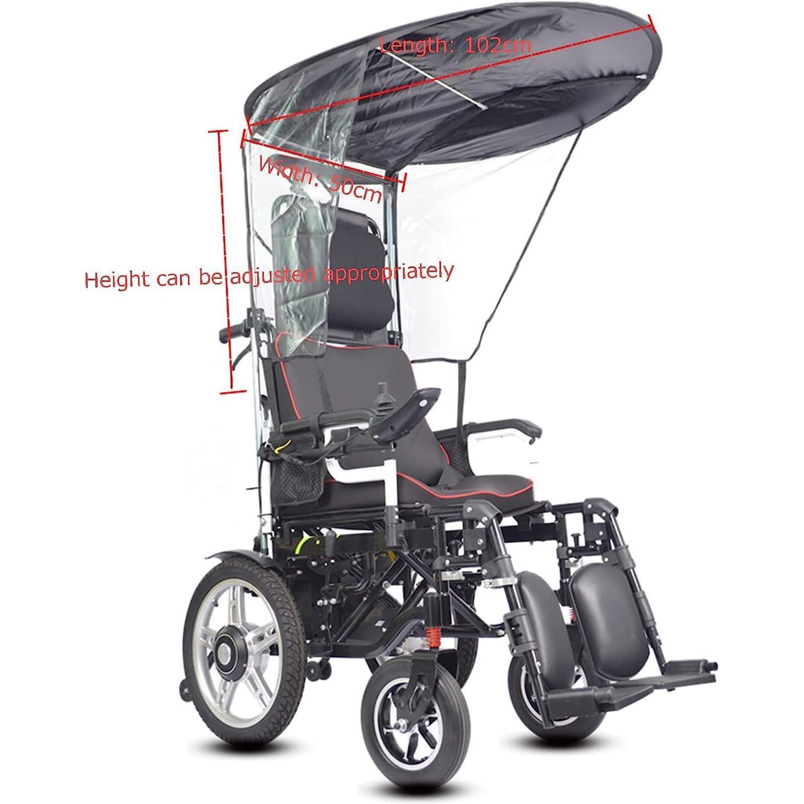STMKB Universal Wheelchair Parasol, Adjustable Rain Cover Parasol, Most Wheelchair Powered Wheelchair Folding Umbrella Stand, UV Protection