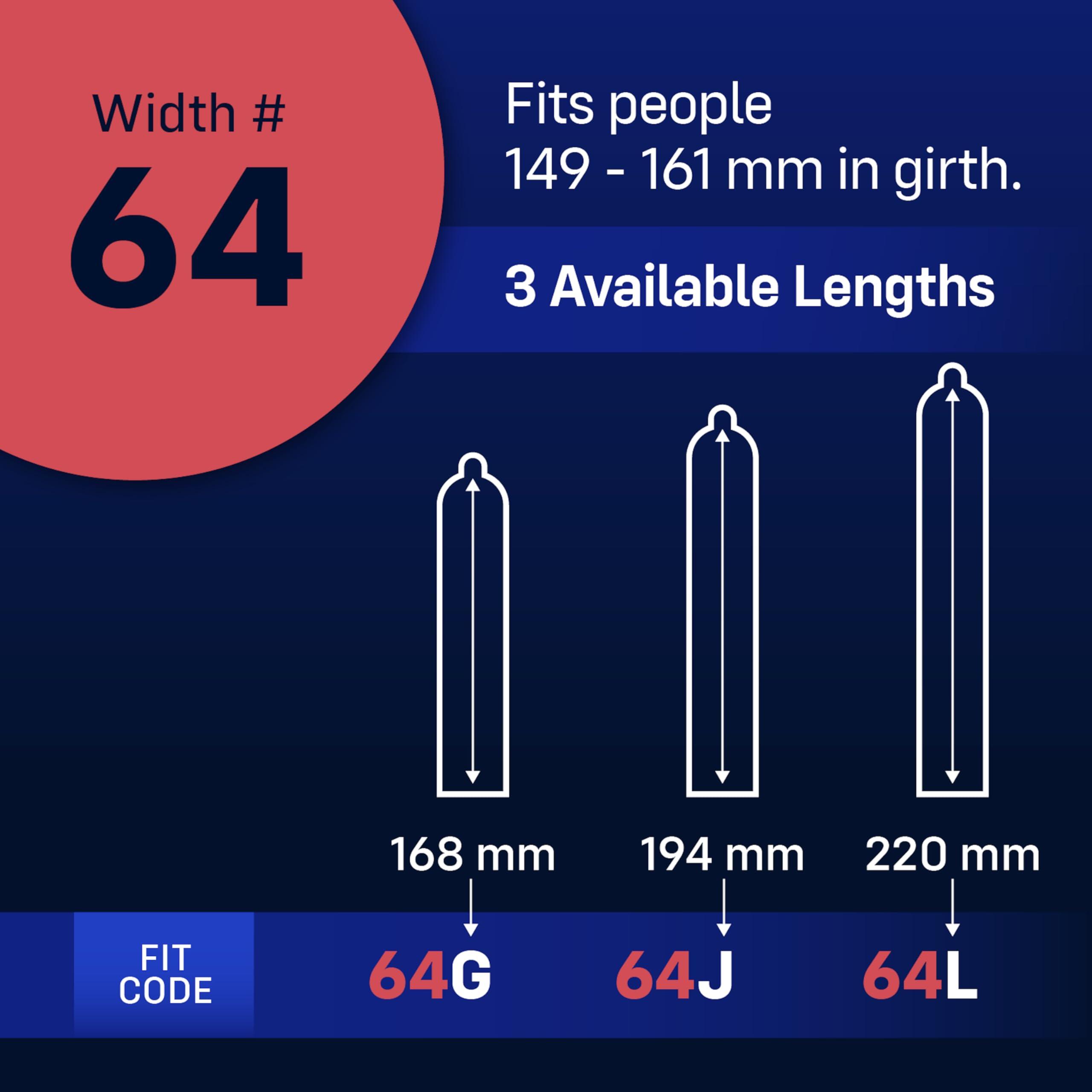 ONE MyONE Custom Fit Large Sized Condoms | Tailored Width & Length | Max Pleasure | Triple Tested Softer Latex | Lubricated | Nontoxic, Vegan, Non-GMO | 57G: Width 57 mm (57), Length 168 mm (G)