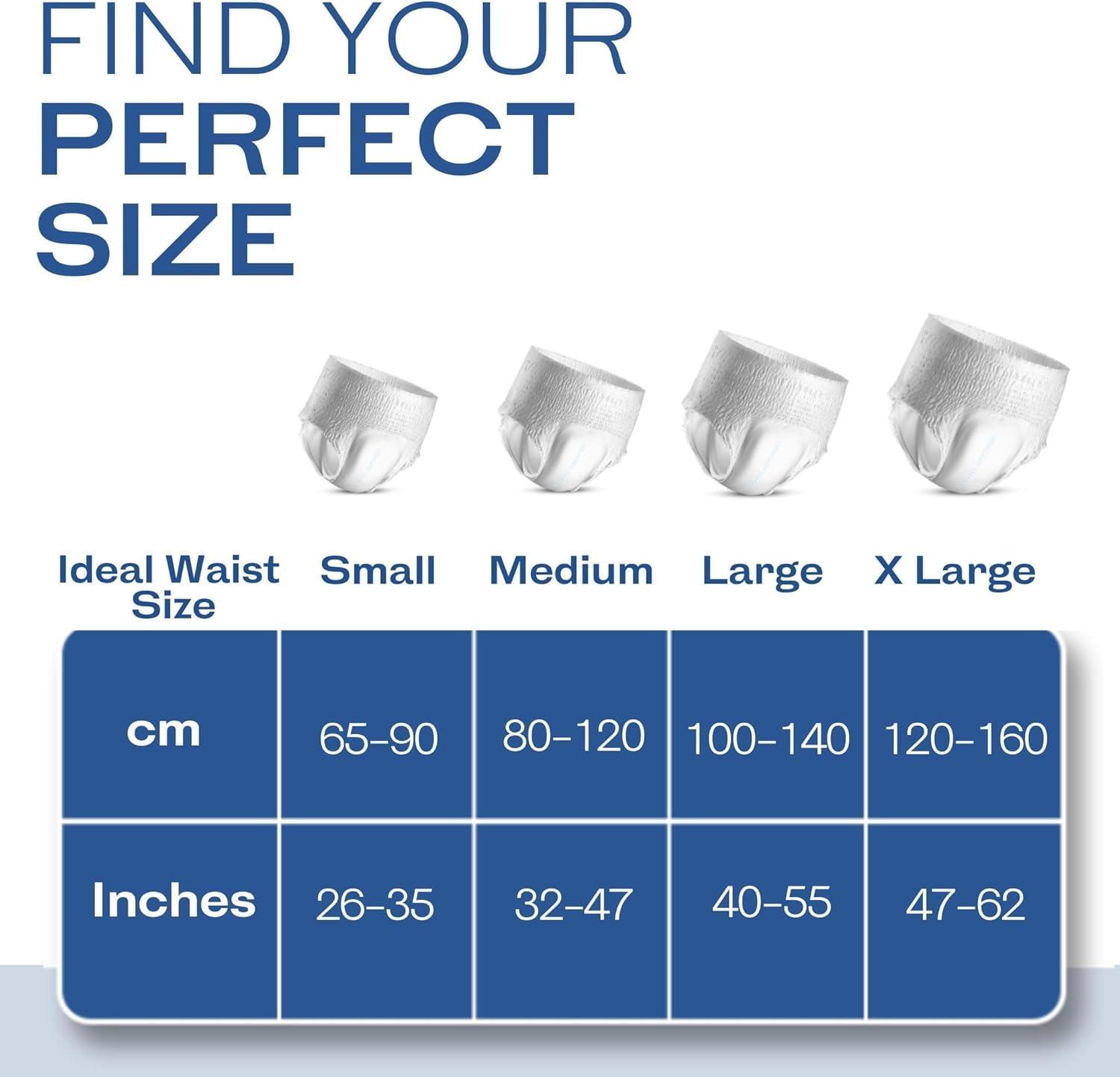 ViraCare 28 x Incontinence Maxi Pants Women and Men | Adult Pull Ups | Adult Nappies | Maxi Absorbency and Odour Free | Adults Pants | Waist Size Large 80-156 cm | (Large)