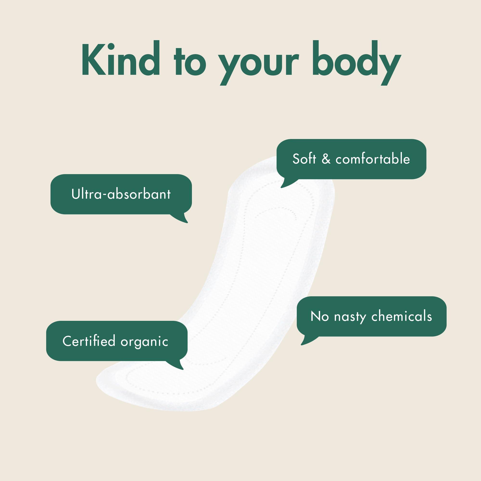 Eco by Naty Eco by Naty Incontinence Pads Normal for Women Pads for sensitive bladder, Absorbent and discreet Eco friendly Pads (12 Count)