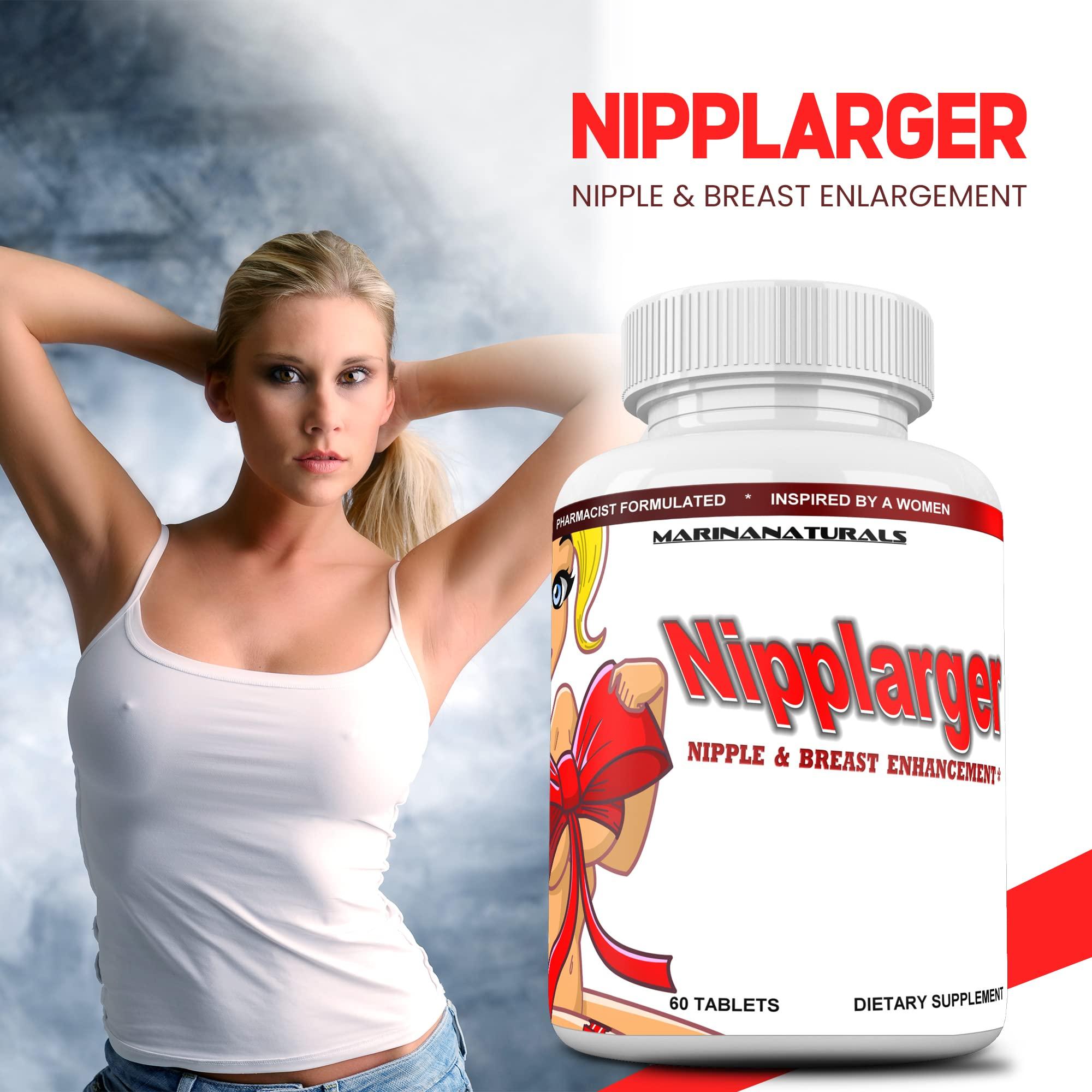 MARINANATURALS NIPPLARGER Nipple Enlargement, Breast Enlargement, Skin Tightening Enjoy Larger, Fuller, Firmer Nipples and Breasts. 60 Tablets.
