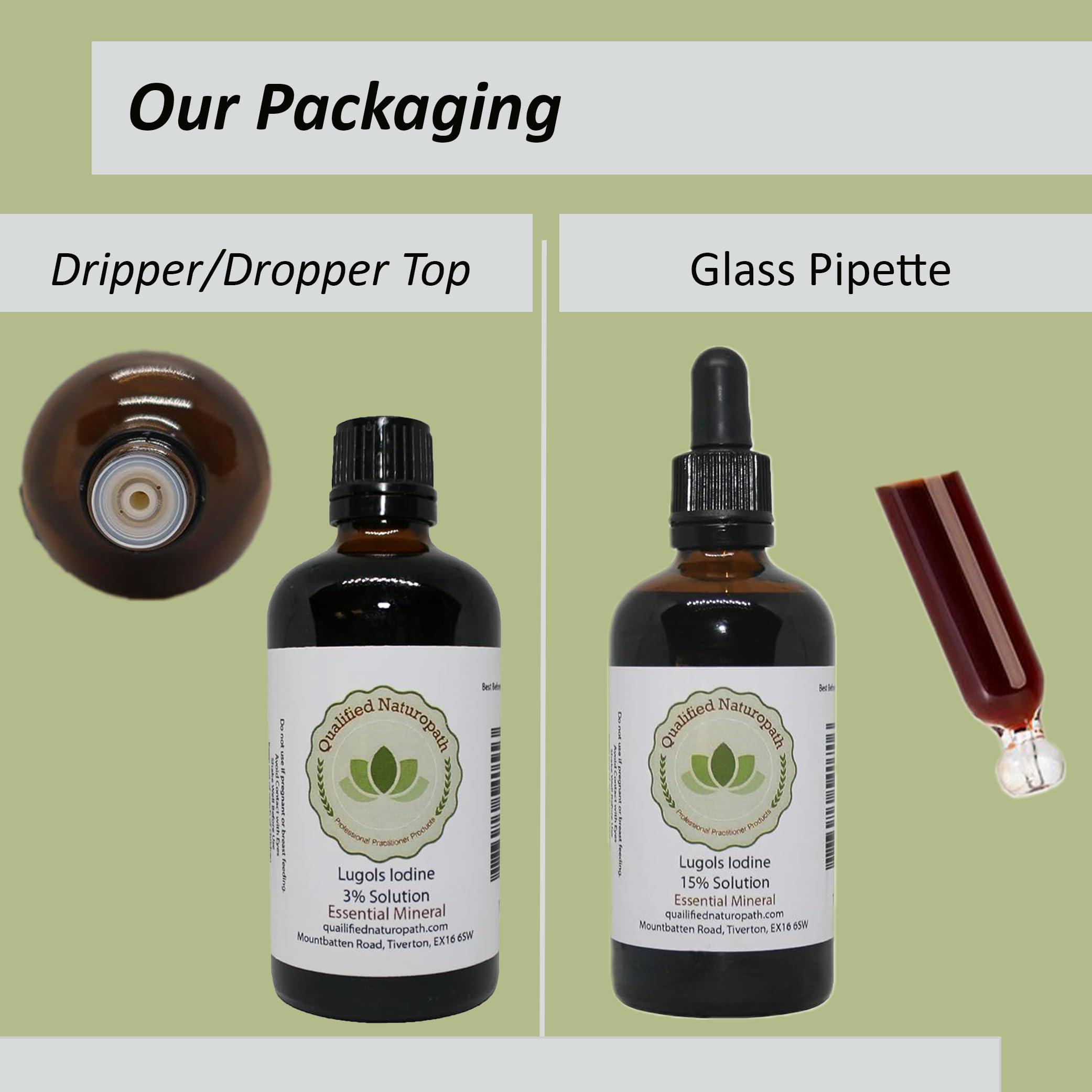 Qualified Naturopath - Professional Practitioner P Lugols Iodine Solution 15% - 35ml - with Glass Pipette