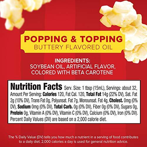 Orville Redenbacher\'s Orville Redenbacher\'s Popping & Topping Buttery Flavored Oil, 16 Fluid Ounce, Pack of 6