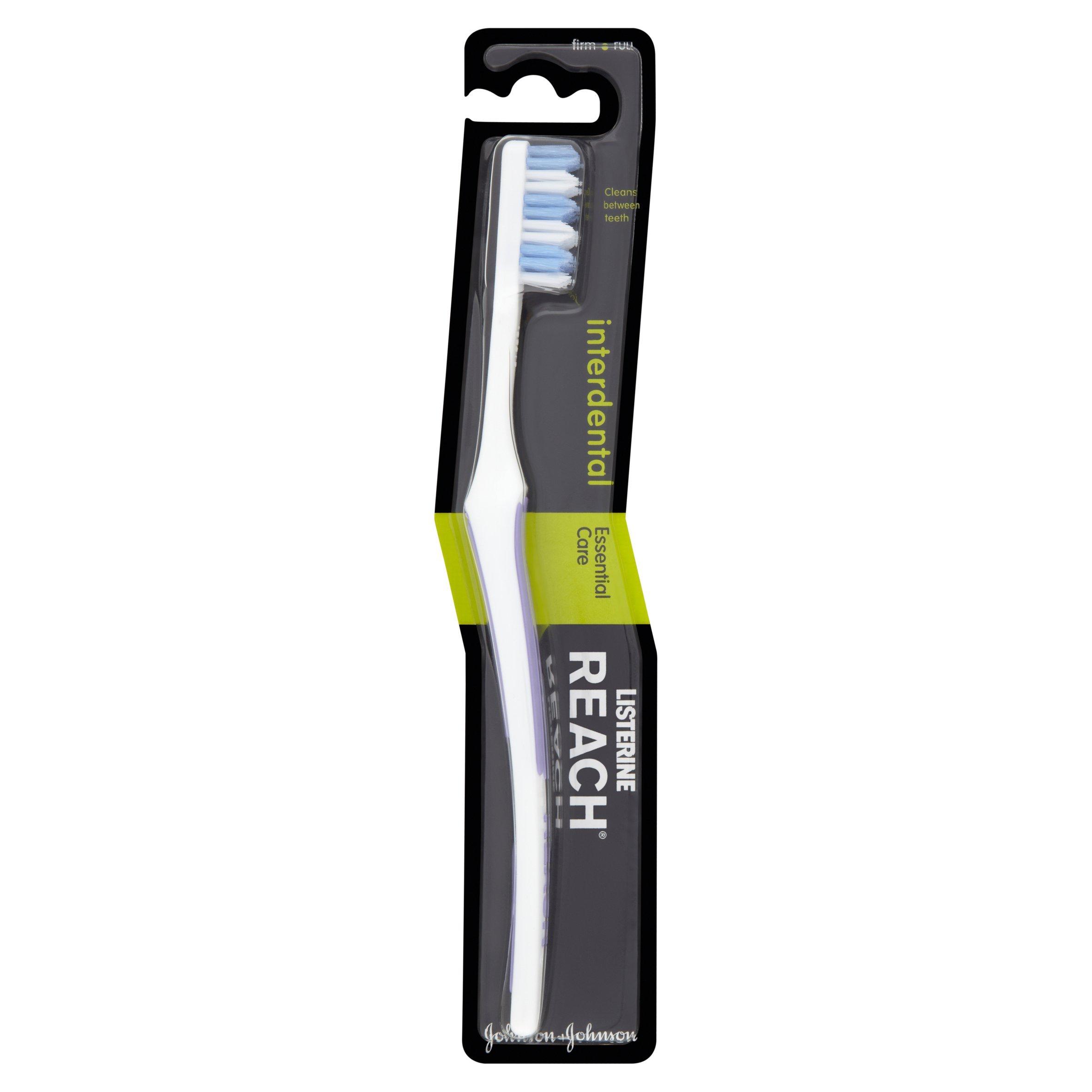 Listerine Listerine Reach Interdental Essential Care Firm Toothbrush(Assorted Colours)