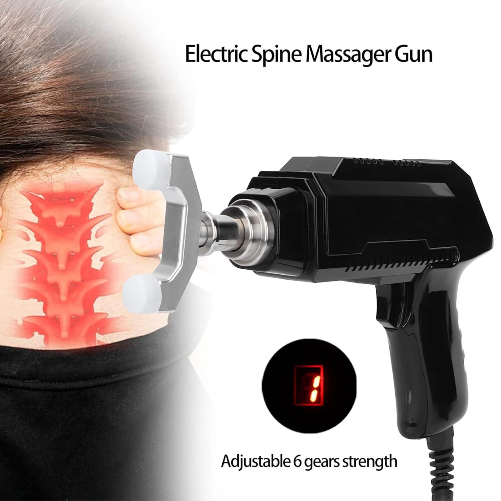 NGARY NGARY Chiropractic Adjustment Kit, Electric Chiropractic Adjusting Tool Spine Massager with 6 Interchangeable Massage Heads, 6 Levels Of Regulable Force, for Scoliosis Adjuster