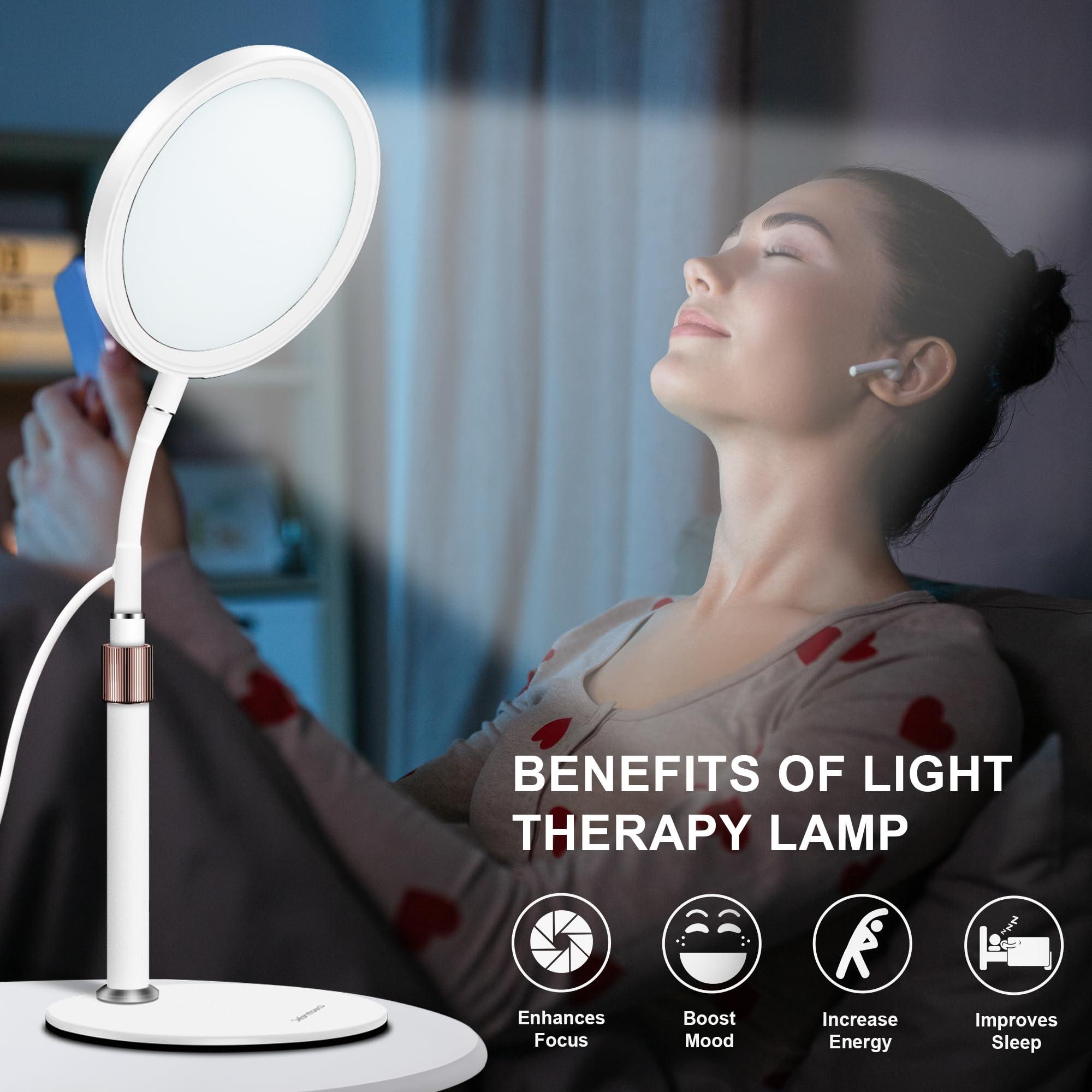 Relhafethy Relhafethy SAD Lamp, UV-Free 10,000 Lux Sad Light Therapy Lamp, 3 Colour Temperature & 9 Brightness & 3 Timer, Daylight Lamp for Home/Office Use