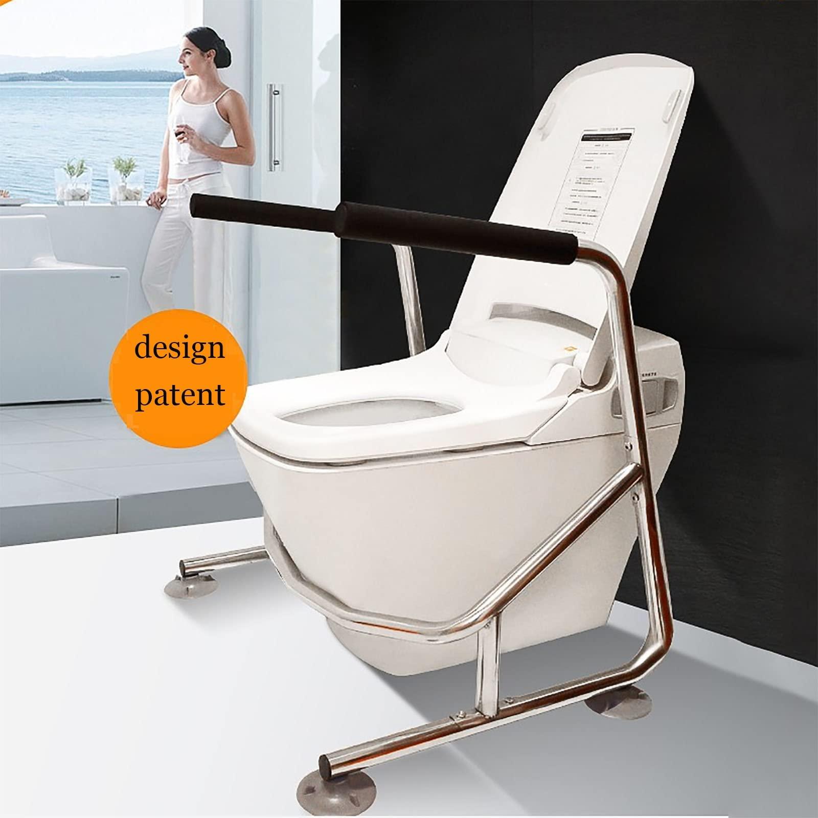 FreshCart Basics Stainless Steel Toilet Safety Frame for Elderly and Disabled Non Slip Bathroom Toilet Surround Aid