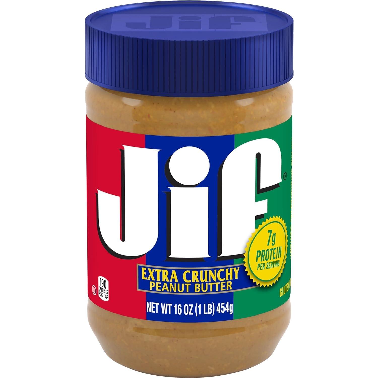 Jif Jif Extra Crunchy Peanut Butter, 16 Ounces (Pack of 12)