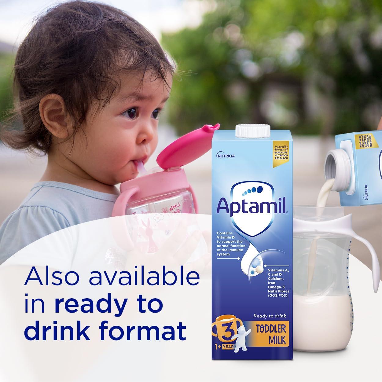 Aptamil Aptamil 3 Toddler Baby Milk Powder Formula, 1-2 Years, 800g (Pack of 6) - Packaging May Vary