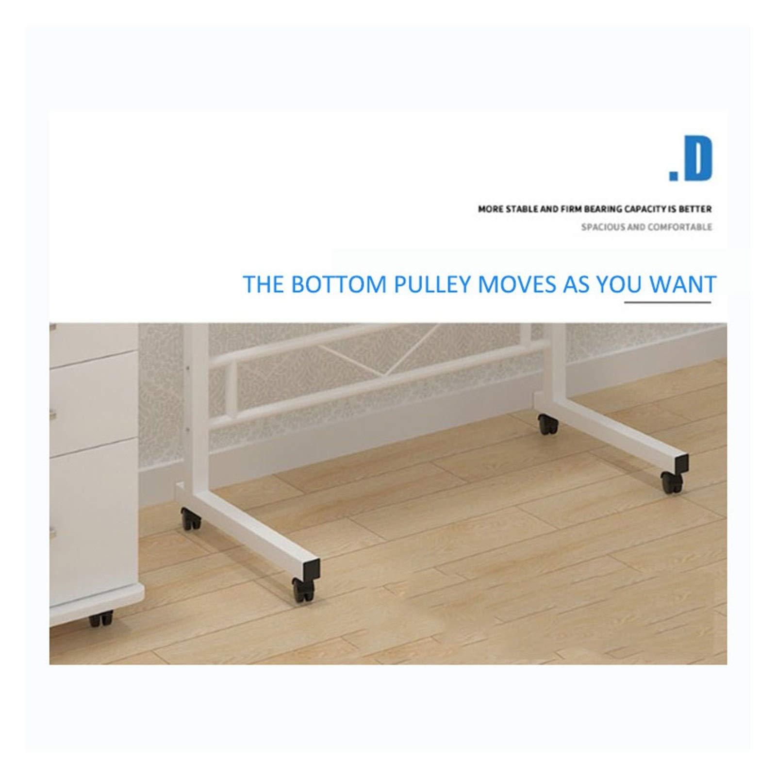 FreshCart Basics Adjustable Overbed Table Rolling Laptop Desk with Wheels Tilting Bedside Tray for Sofa Portable Rolling Laptop Stand for Bed