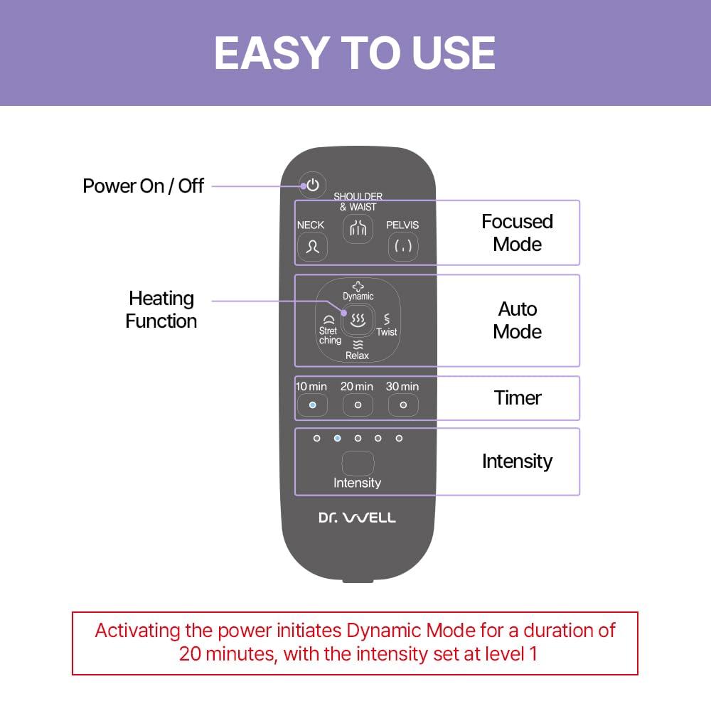DR. WELL Dr. WELL Air-Fit Stretching Massager with Heat | 22 Powerful Air Cells, Relaxation, 7 Massage Modes 5 Intensities