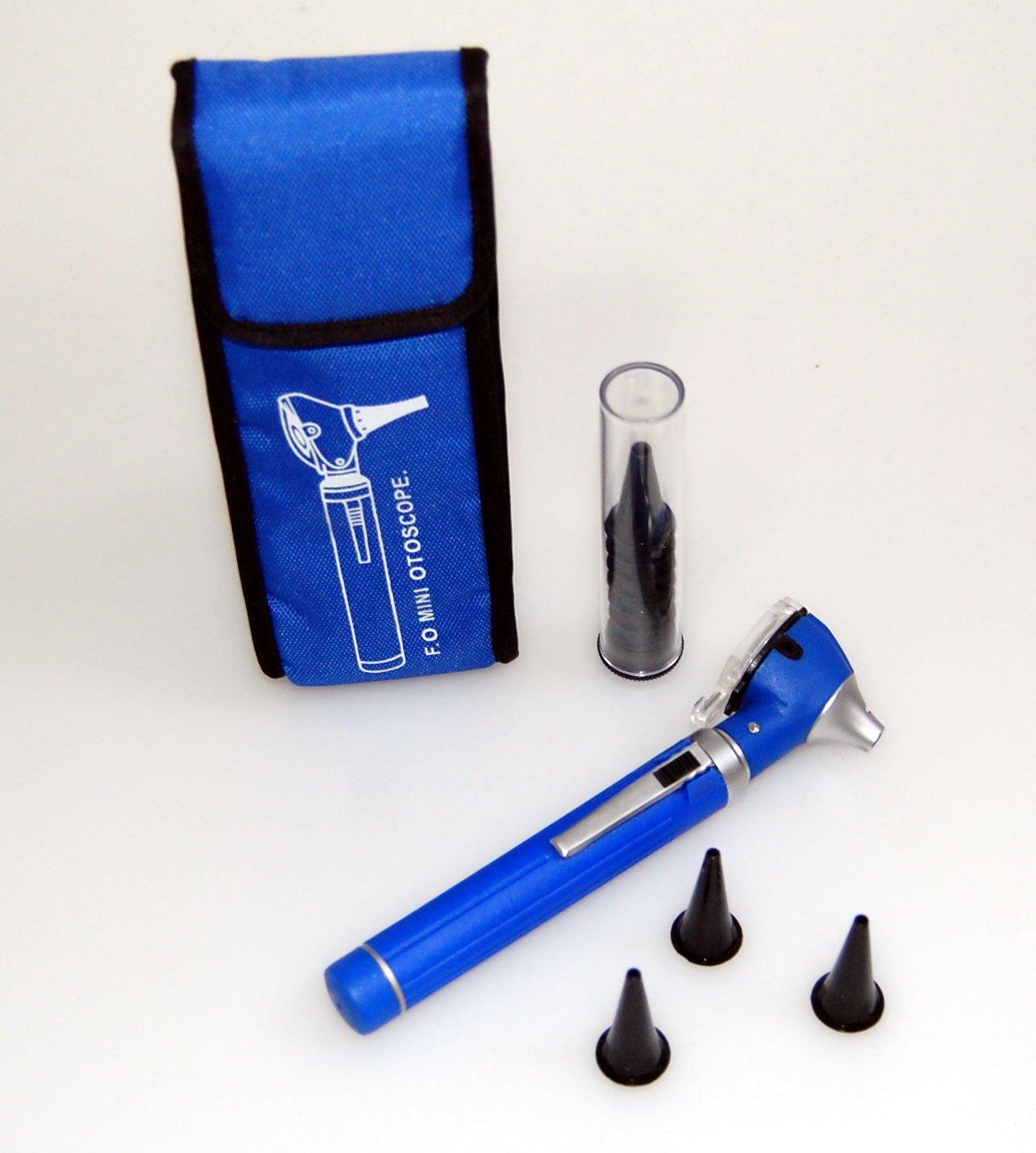 Valuemed VM FibroScope Mini Otoscope Fibre Optic Professional Pocket Otoscope Blue ~ Bright Light for Easy Ear Examination