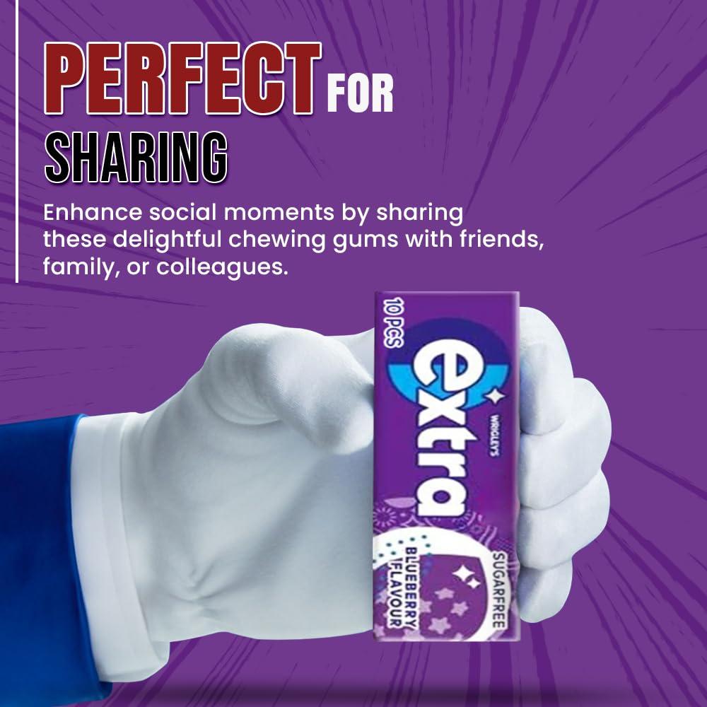 VR ANGLE Extra Chewing Gum 10 x Sugar Free Selection Fresh Bulk box All Mix Flavours - Peppermint, Watermelon, Strawberry, Ice, Apple, White, Cool Breeze, Bubblemint, Blueberry, Spearmint Sold by VR Angle