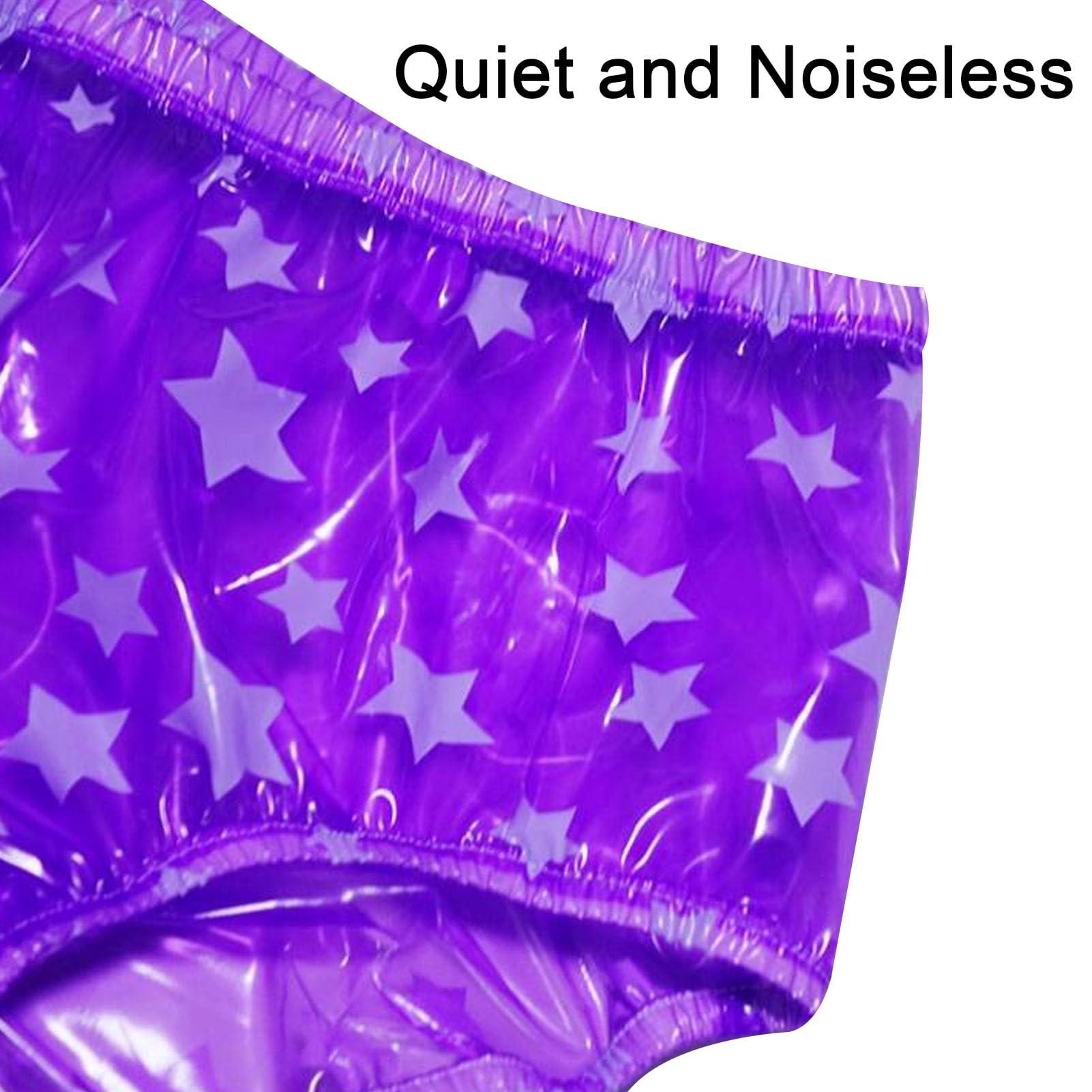 CSGTUO Adults Waterproof Incontinence Plastic Pants Noiseless Nappies Reusable Incontinence Pull-on Plastic Briefs Plastic Diaper Pants Cover,4XL,Blue