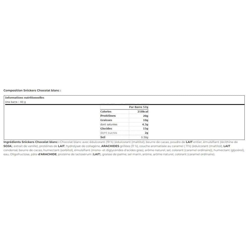 Mars Snickers White Chocolate Low Sugar Protein Bar 57g