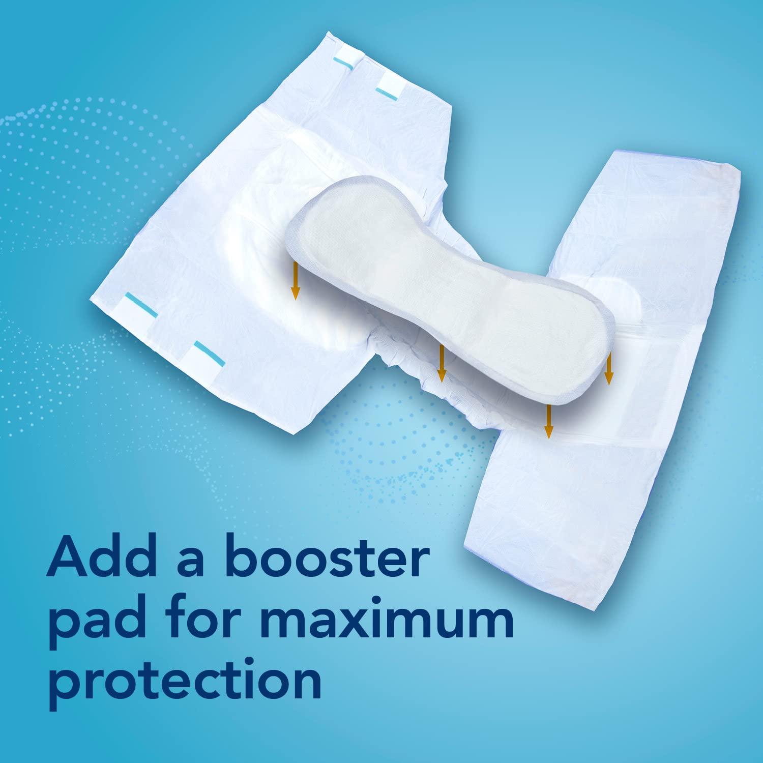 TOTAL DRY TotalDry Ultimate X-Plus - Fitted Incontinence Briefs Adult Diapers Plastic Backed Ultra Absorbent Overnight Bladder Control for Women & Men - FSA HSA Approved - Medium