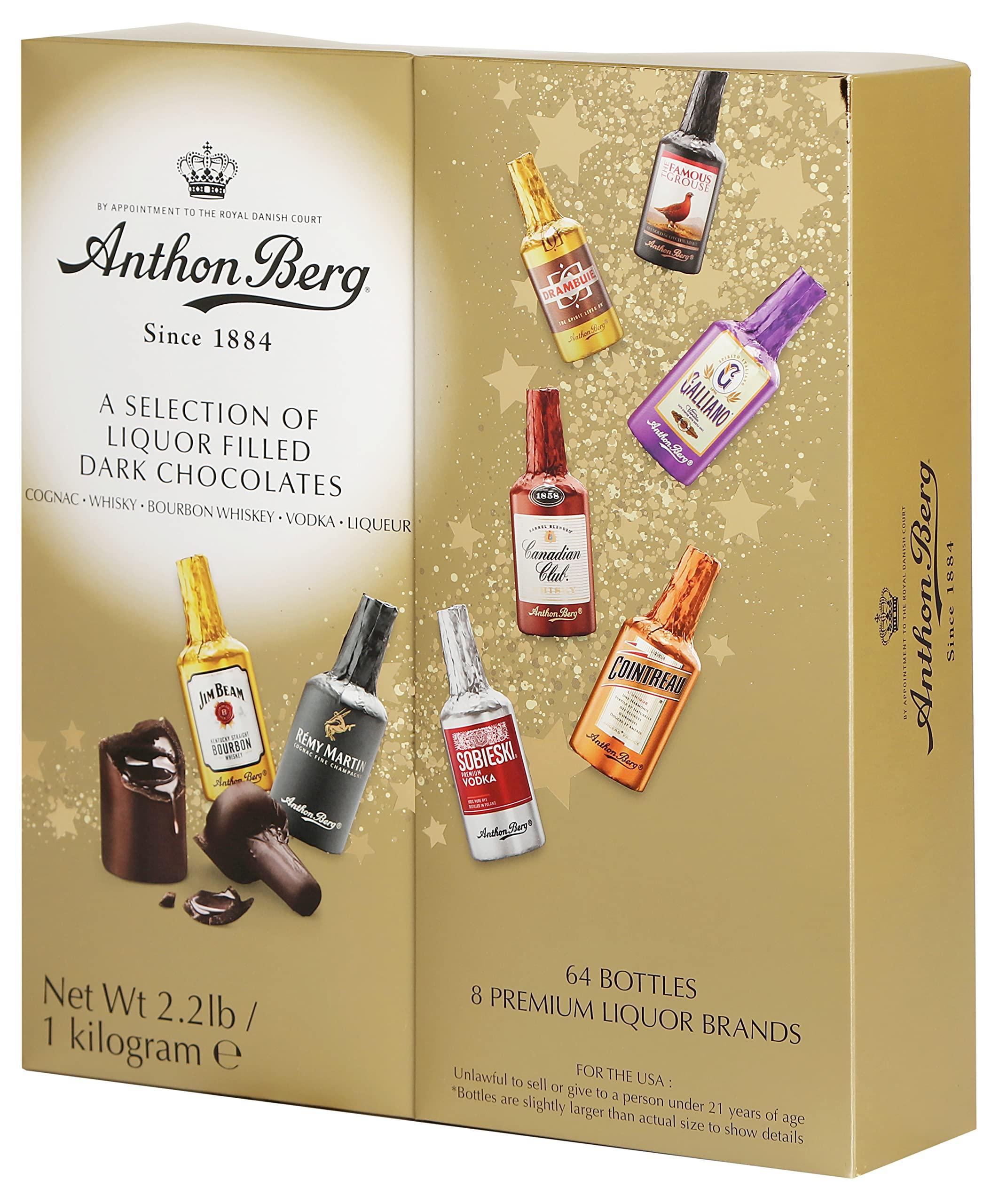 Anthon Berg Anthon Berg - Chocolate Liqueurs - Famous Liqueur Brands - 64 bottles 1000g - With a Delicious Liquid Filling