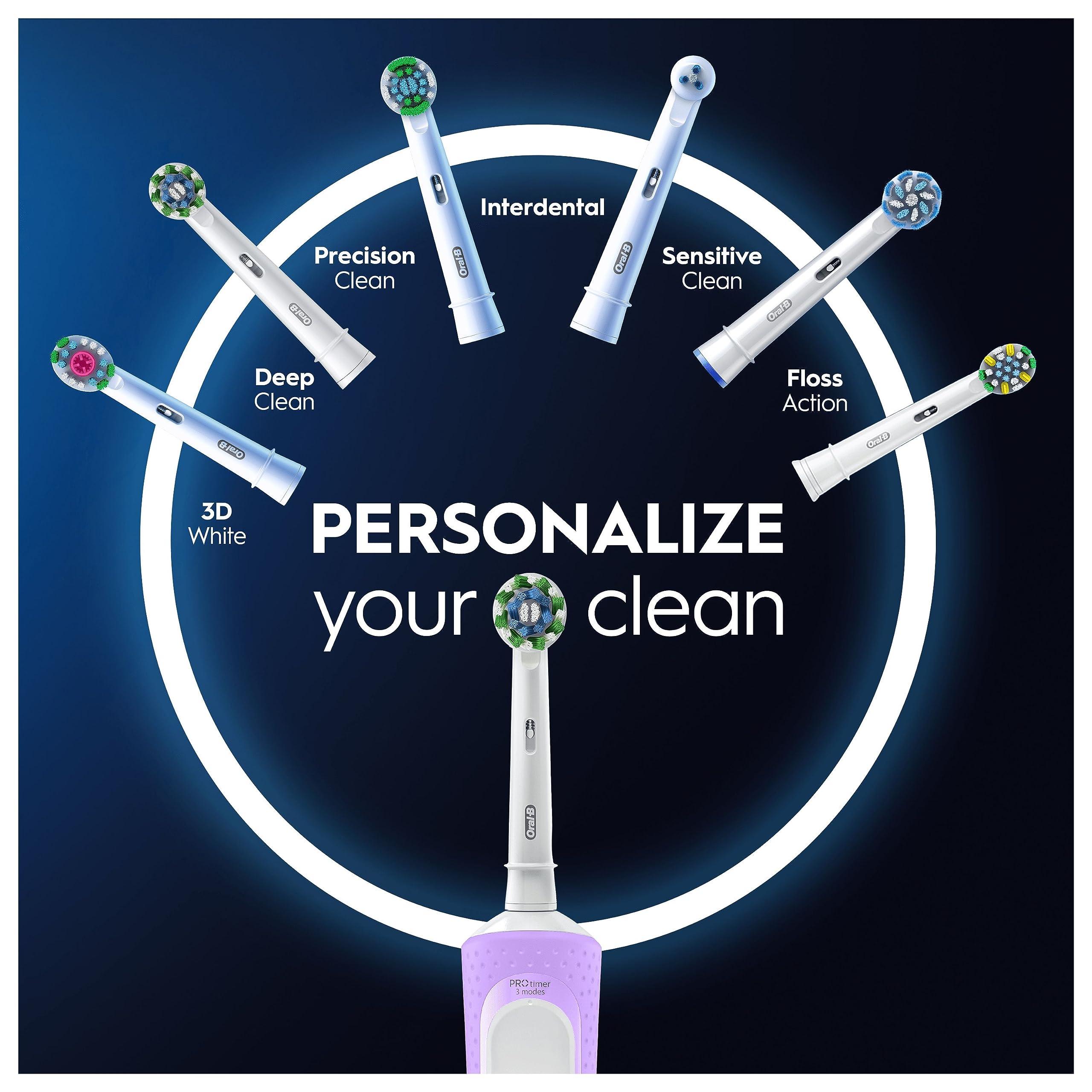 Oral-B Oral-B Vitality Pro Electric Toothbrushes For Adults,1 Handle, 2 Toothbrush Heads, 3 Brushing Modes Including Sensitive Plus, 2 Pin UK Plug, Purple