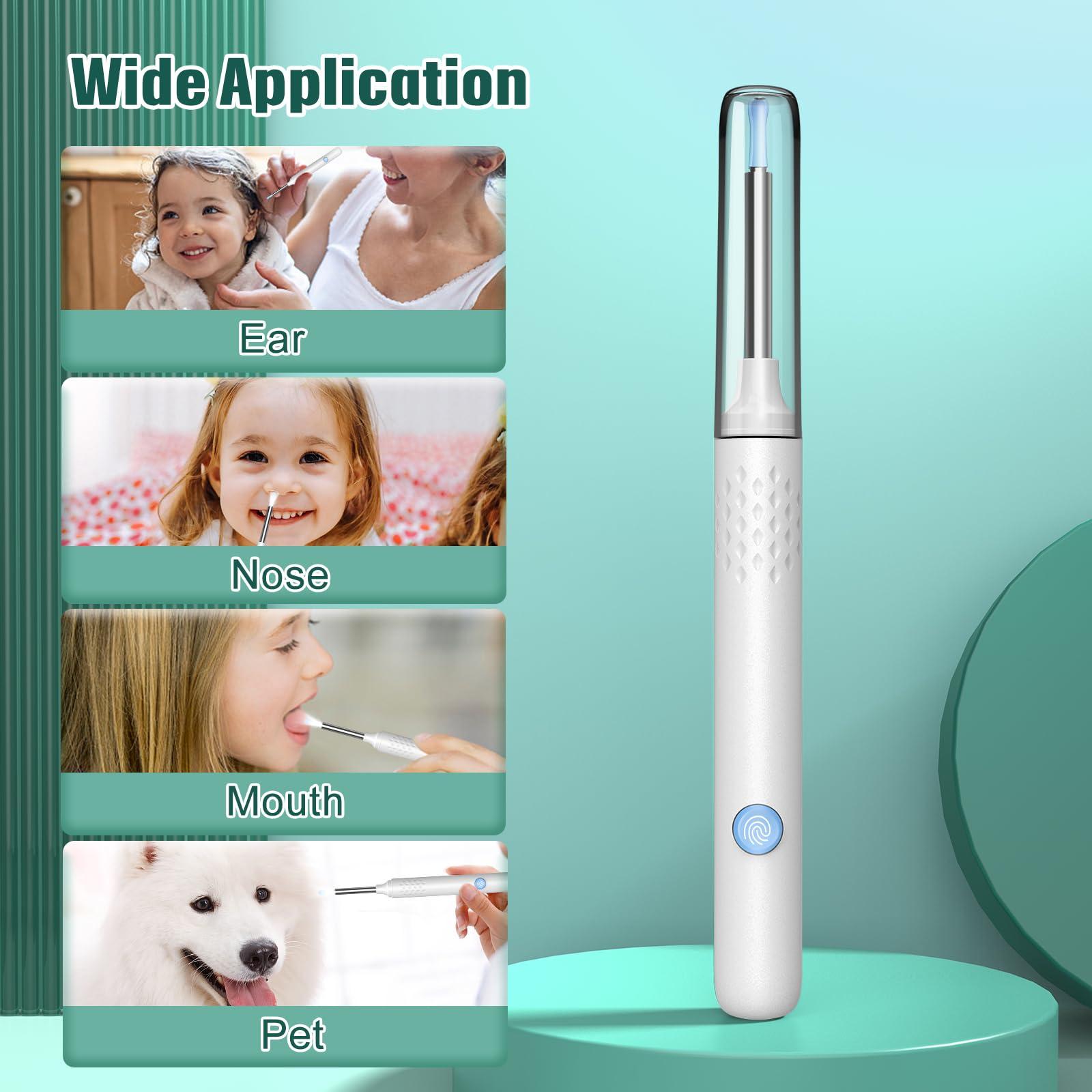 LMECHN LMECHN Ear Wax Removal Kit, Earwax Remover Tool with Camera, Ear Wax Removal with 1080P, Otoscope with LED Light, Ear Camera Otoscope for iPhone, iPad, Android Phones-White