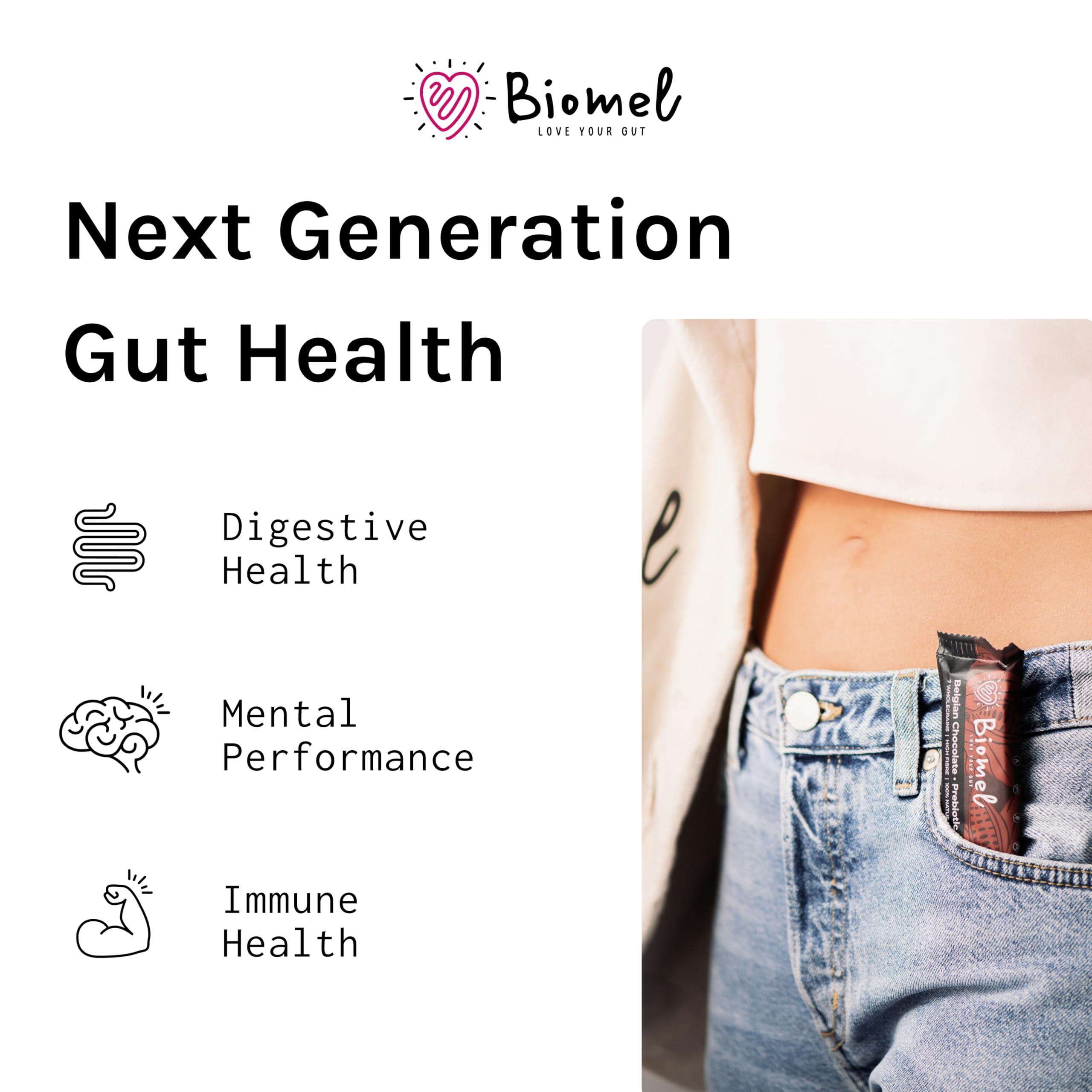 Biomel Biomel Prebiotic Cereal Bars | Gut Health | High Fibre | 45% Less Sugar | 12 Bars (Chocolate Hazelnut)
