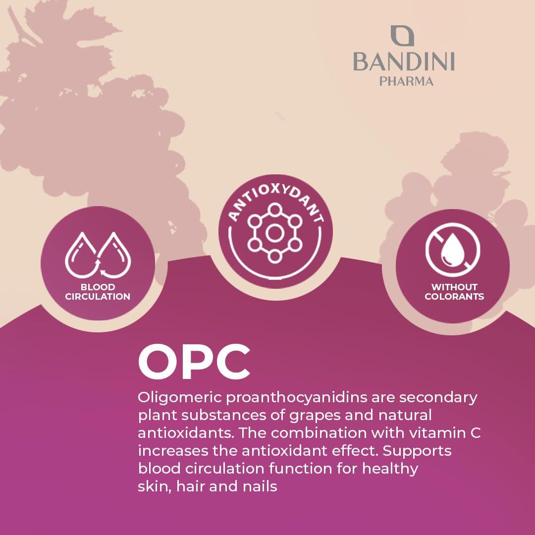 BANDINI Bandini OPC Supplement (95%) Grape Seed Extract | 1076mg OPC + Vitamin C | 365 Capsules | High Strength Antioxidant | Pure Oligomeric Proanthocyanidin 95% from Italian Grapes | Highest HPLC Content