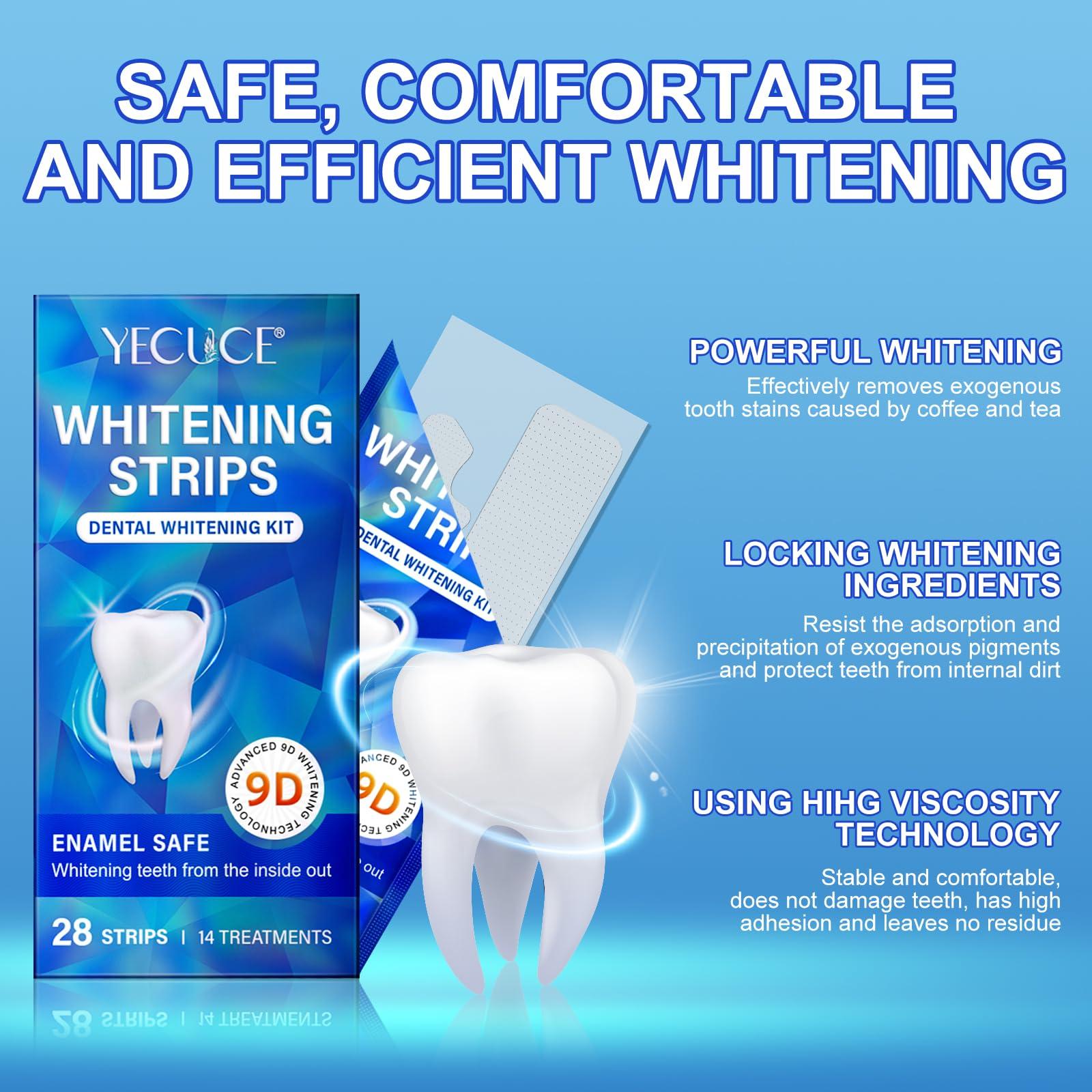 BODY JUICE OIL Teeth Whitening Strips, Whitening Strips for Teeth Whitening 28 Strips - 14 Treatments, Enamel Safe Non-Sensitive