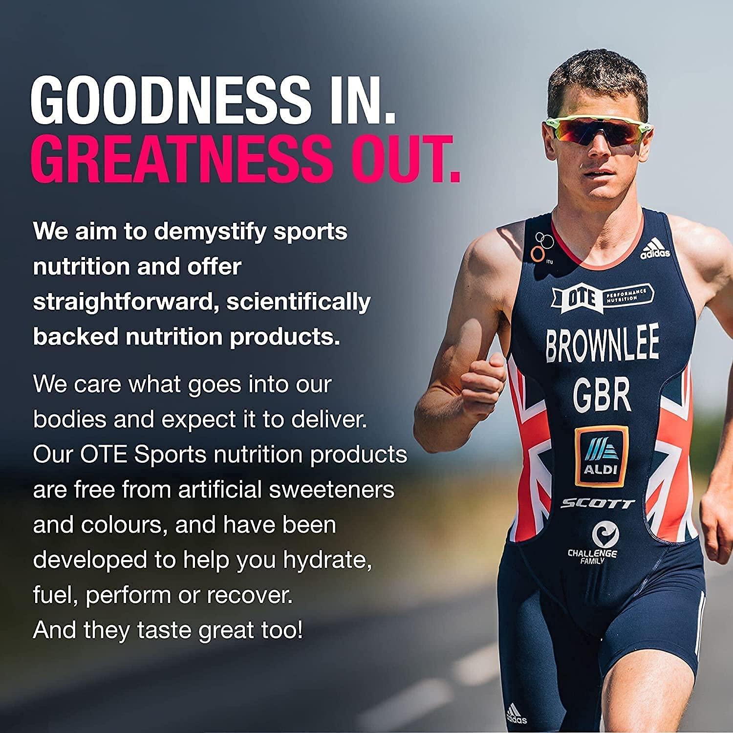 OTE OTE Sports Energy Gels - Energy Gel for Running & Cycling - Hydration Supplement Pack with Carbohydrates and Electrolytes - Perfect for Marathons and Endurance Sport - 56g x 20 - (Orange)