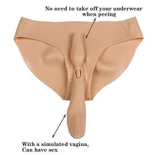 XSWL XSWL Silicone Crossdresser Panties Lifelike Men Hidding Gaff Panty for Crossdressing Cosplay Transgender Costume,White,B