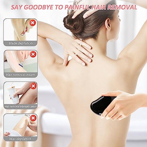 TFHAllOSTYLE Crystal Hair Eraser, Magic Crystal Hair Remover Stone, Nano Crystal Painless Hair Removal Device for Women & Men, Soft Smooth Silky Skin (Black & Pink)