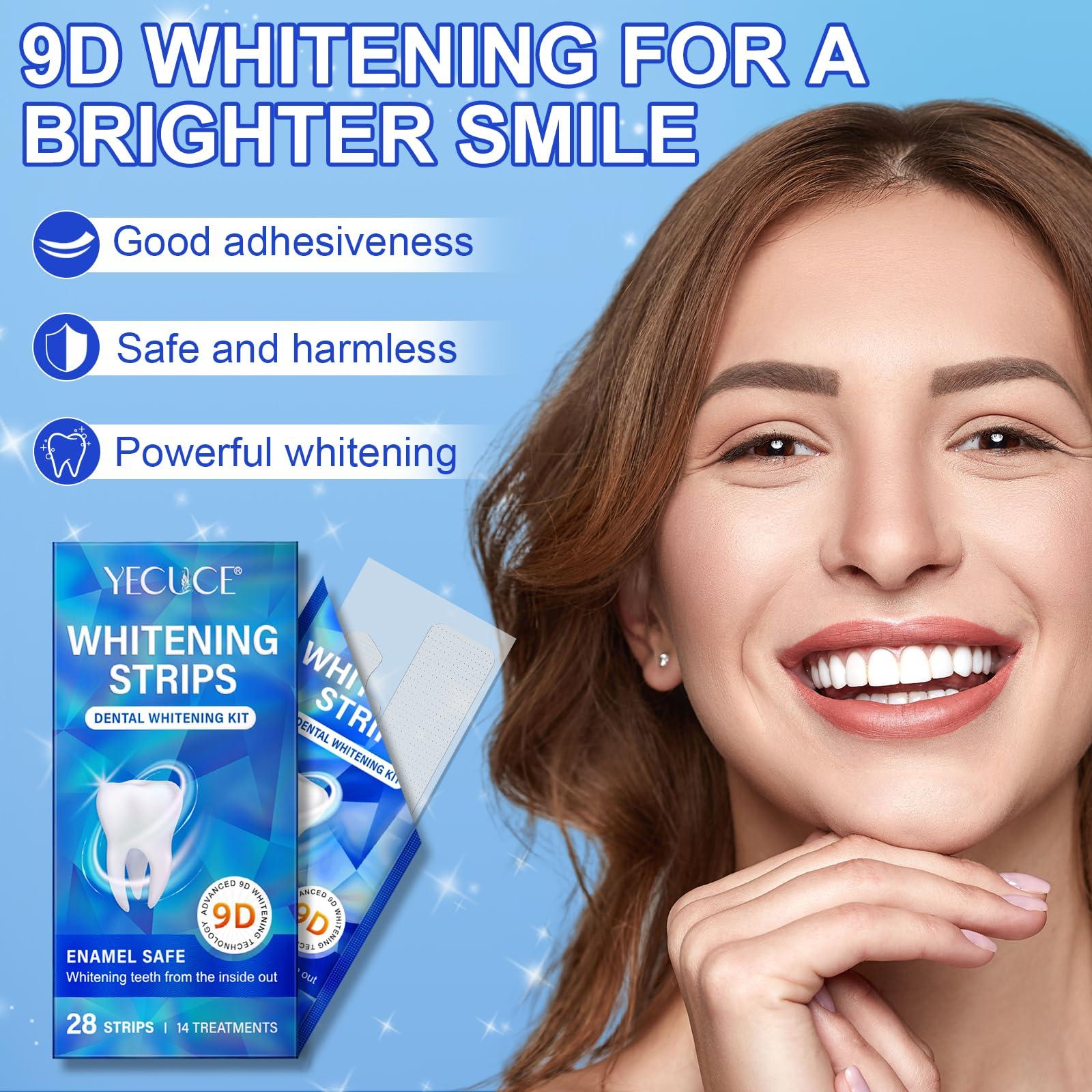 BODY JUICE OIL Teeth Whitening Strips, Whitening Strips for Teeth Whitening 28 Strips - 14 Treatments, Enamel Safe Non-Sensitive