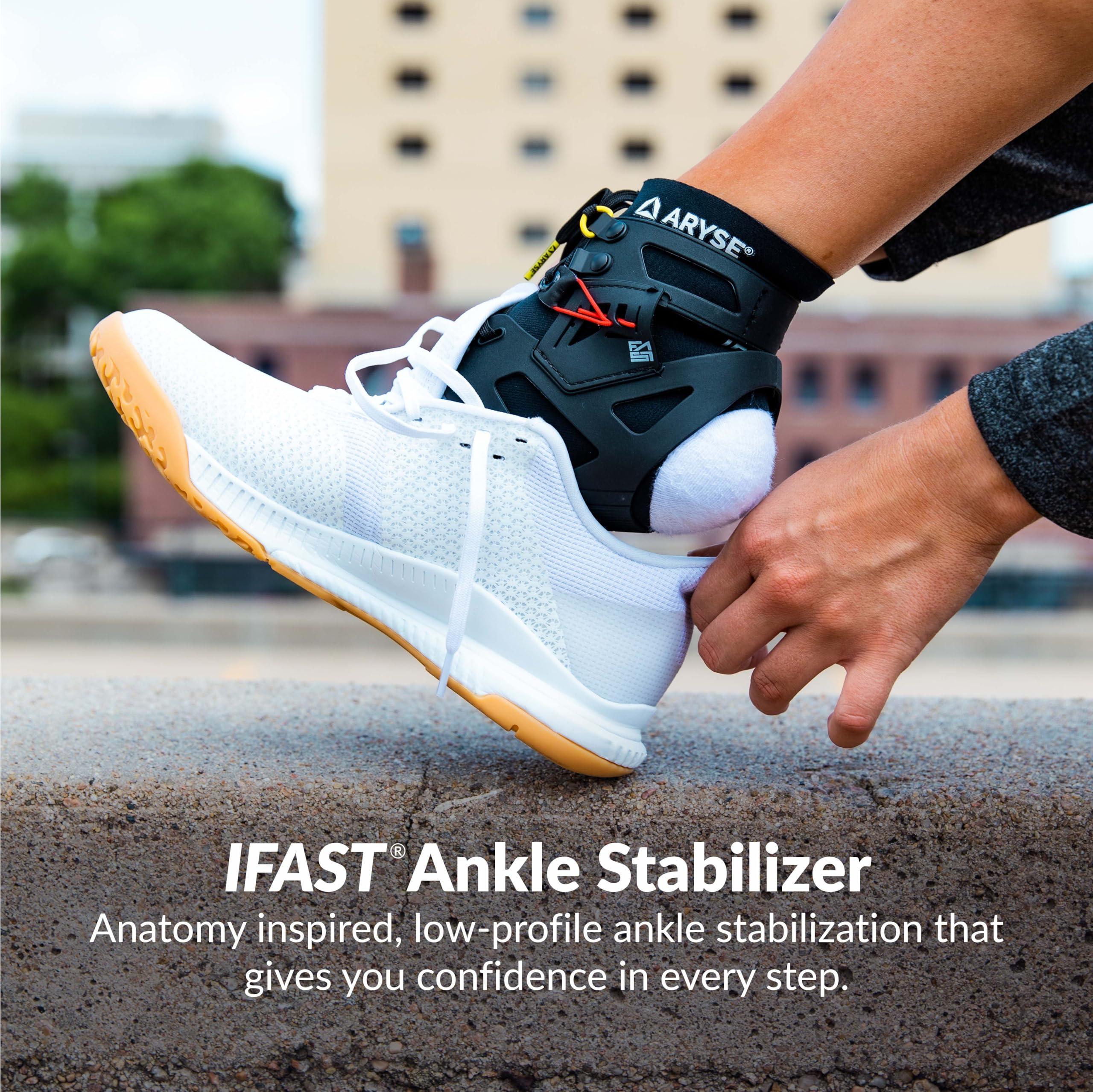 ARYSE ARYSE IFAST Ankle Brace - Ankle Stabilizer For Men & Women - Great For Basketball, Volleyball, Soccer & More! (X-Large, Black, Single)