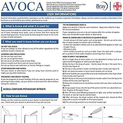 AIESI Avoca 40% Silver Caustic Pencil for Removal of Warts and Textiles 2 Pieces