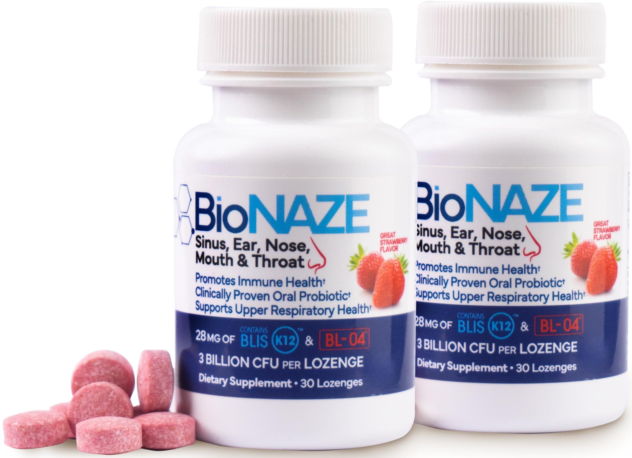 Bionaze Probiotics Bionaze Oral Sinus Probiotic w/BLIS K12 & BL-04 for Sinus, Throat, Ear, Nose, Mouth, Teeth and Gums. Clinically Proven Strains to Improve Overall Health and Breath (2 Pack)