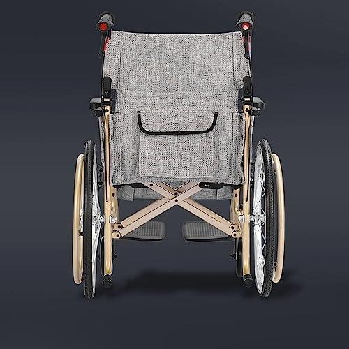 WWTSMYXGS air Lightweight Foldable Self-Propelled air Portable Manual air W/Front and Rear Parking Brake Multifunctional All Terrain air Scooter for Elderly Transit Chair