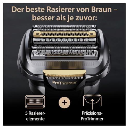 Braun Braun Series 9 Pro+ Electric Shaver with 5 Pro Shaving Elements, Men\'s Electric Shaver, Long Hair Trimmer, Cleaning Station, Charging Case, PowerCase, Made in Germany, 9575cc, Grey