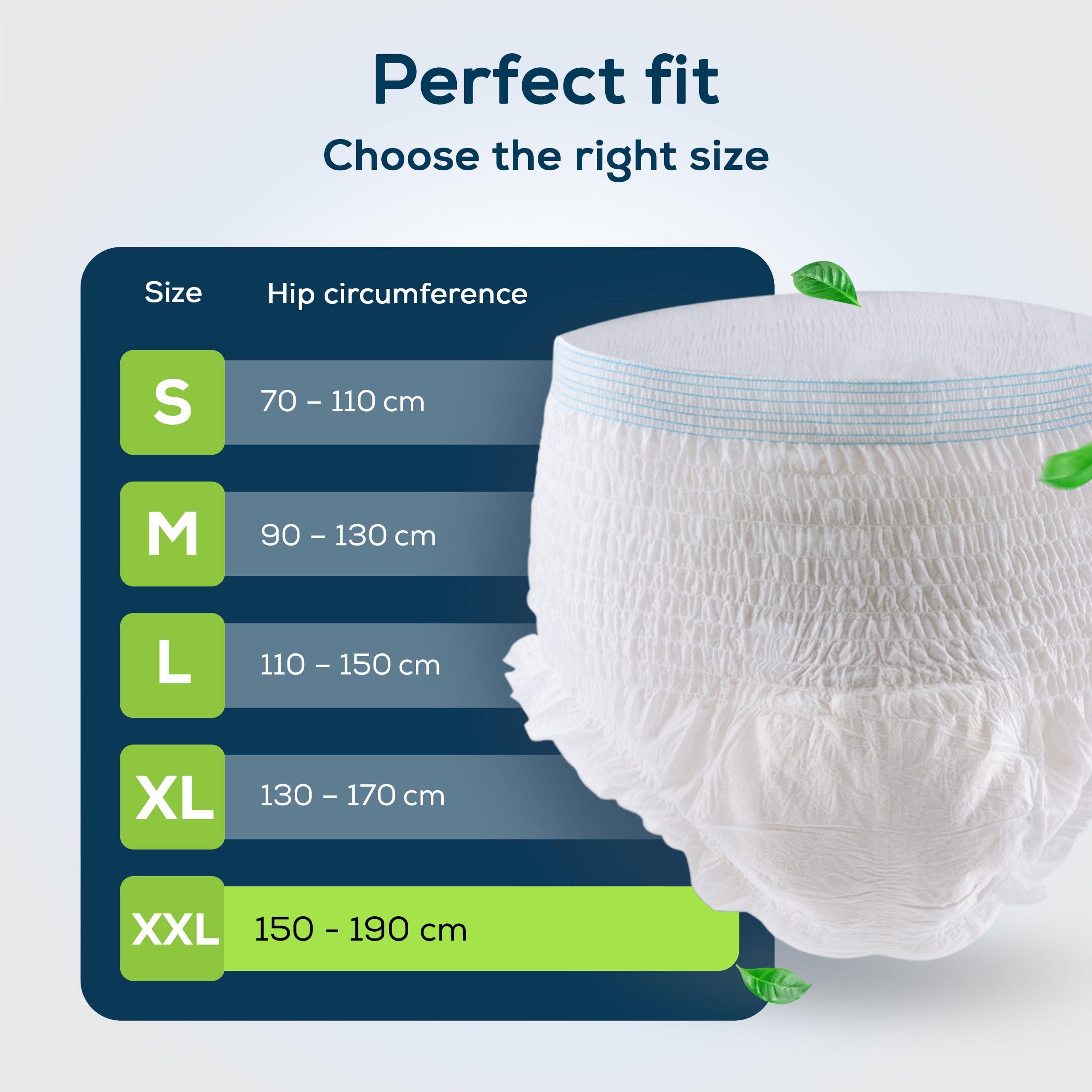 Sensalou Sensalou Incontinence Pants, Adult Men / Women, Size XXL, 22 Adult Nappies