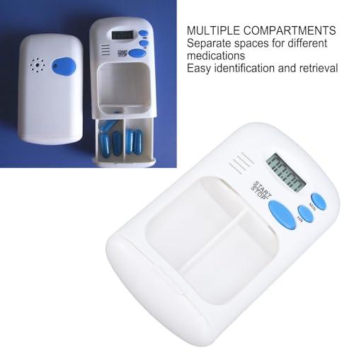 Fockety Automatic Pill Dispenser, Medication Dispenser with Alarm Sound Alerts, LCD Display Electronic Pill Dispenser, Portable Pill Reminder for Medicines, Supplements and Vitamins