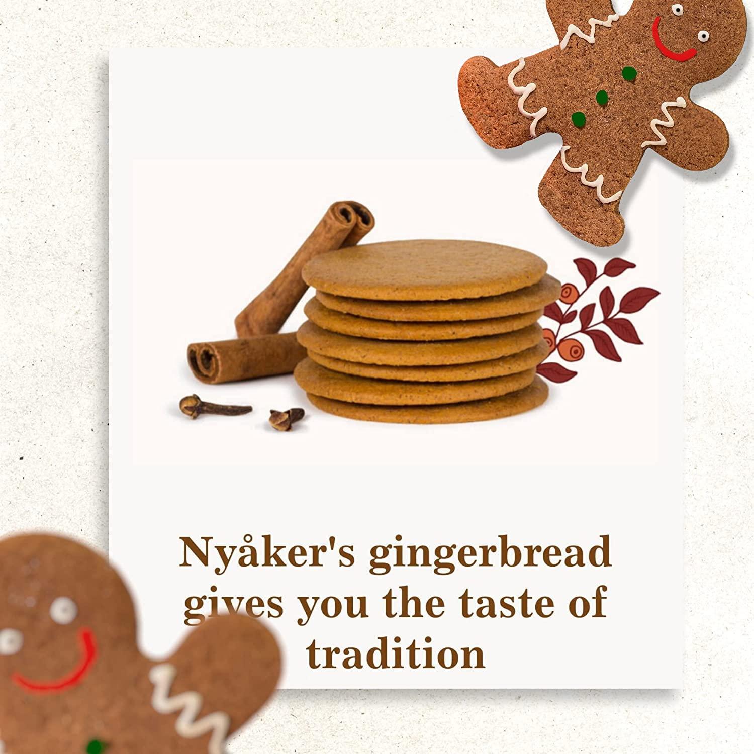 ESSENTIAL PRODUCTS Nyakers Pepparkakor Swedish Ginger Snaps, Vegan Cookies, Dairy-Free Snacks, Gourmet Cookies, Food Gift for, Christmas, Thanksgiving, Packed in Beautiful Tin - 26.45oz Sold by Essential Products