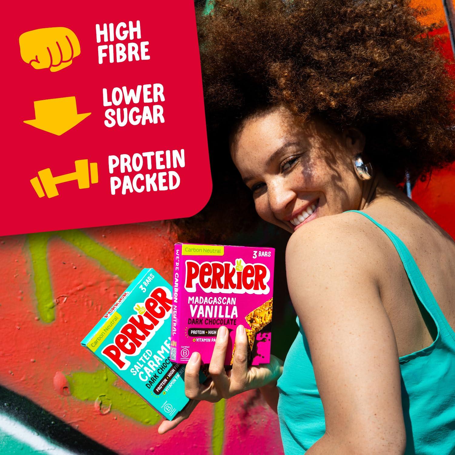 Perkier Perkier Variety Box (30 bars) Vegan - Gluten Free - Protein Packed - Lower Sugar - High Fibre - Snack Bars
