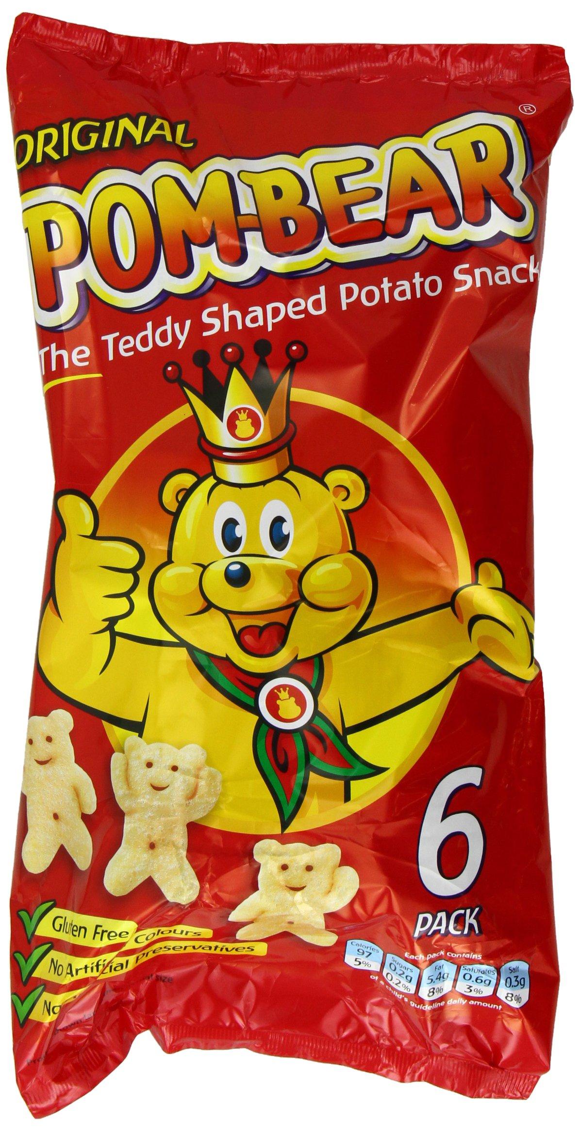 Wolf Pom Bear - Teddy Shaped Snacks Pom Bear Original Multipack 6 Packs (Pack of 7)