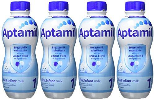Aptamil Aptamil 1 First Infant Baby Milk Ready To Use Liquid Formula, 4 x 1l