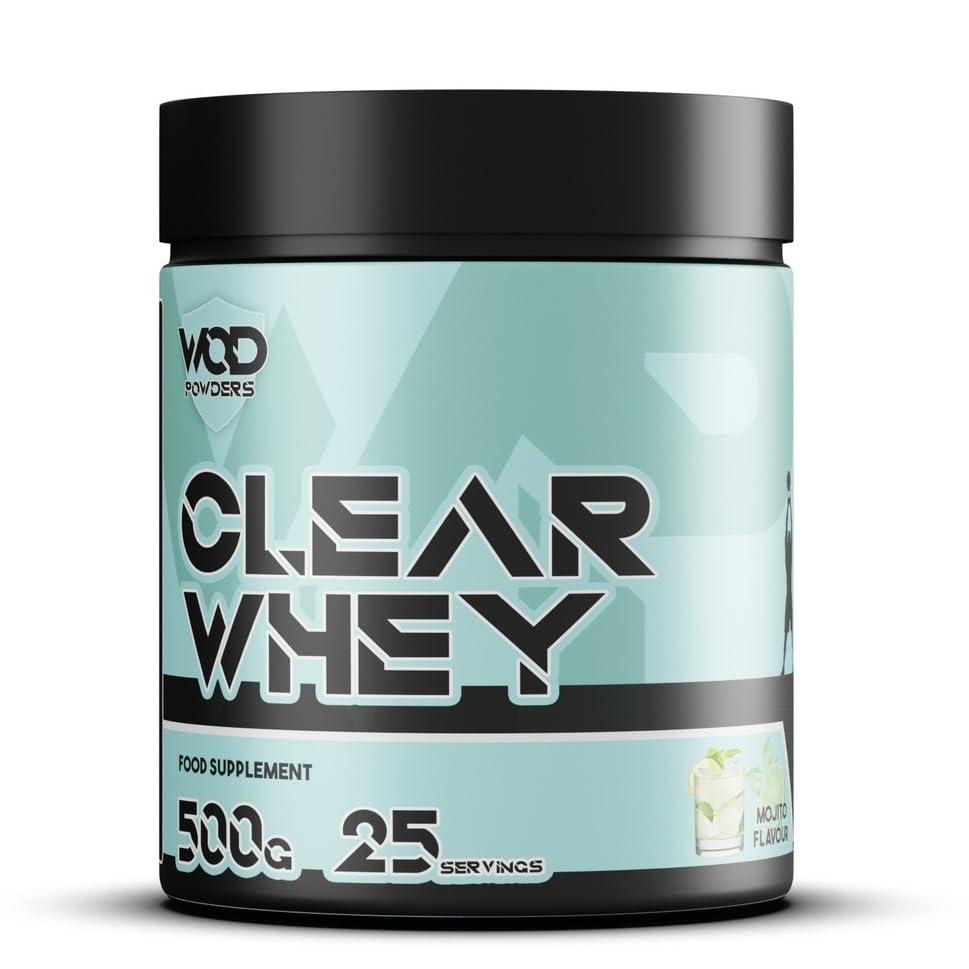 WOD Powders Clear Whey Isolate Protein Powder Refreshing Protein Shake | Low Lactose, Easy Digesting & High in Protein | Ideal for Workout Recovery 500g, 25 Servings - Mojito Flavour