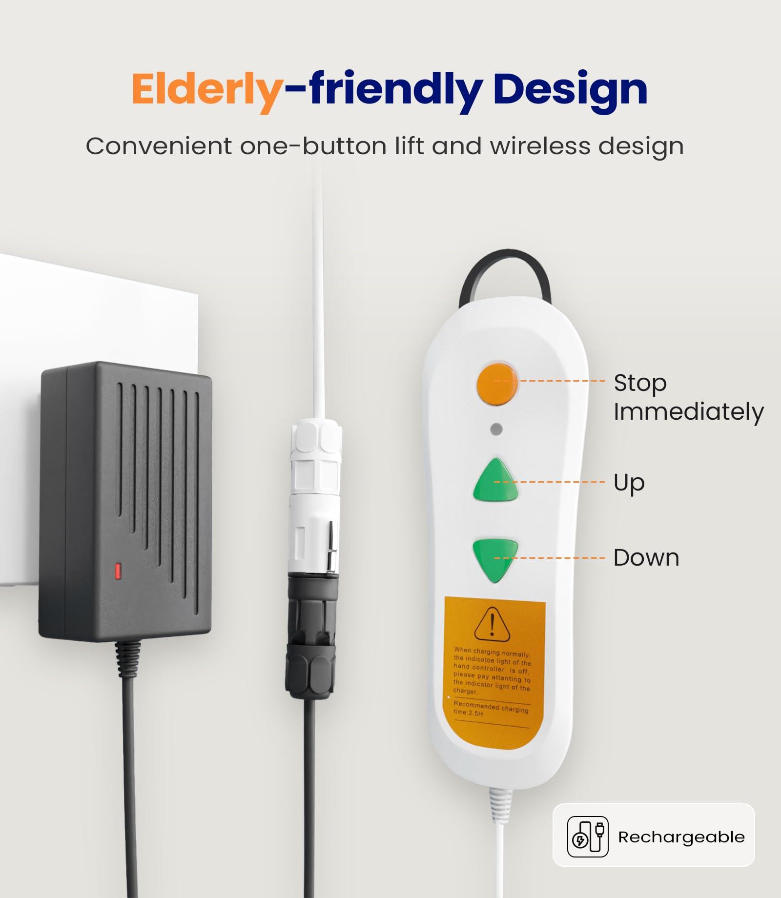 MAIDeSITe MAIDeSITe Electric Floor Lift Chair, Lift Elderly from Floor, Foldable, Orange, Modern Style, 440 LBS Weight Limit, FSA HSA Eligible, AX05