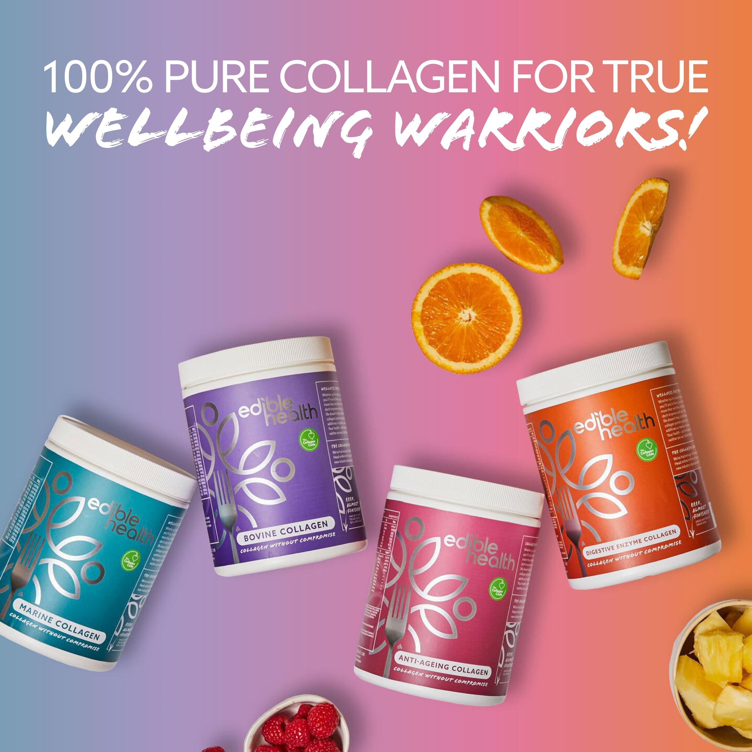 Edible Health High Protein Marine Collagen Powder, Collagen Supplements Regeneration, Quality Collagen Powder Supplement, Collagen Peptides for Diet and Everyday, Carb Free Marine Collagen, 400g Tub,30 Day Supply