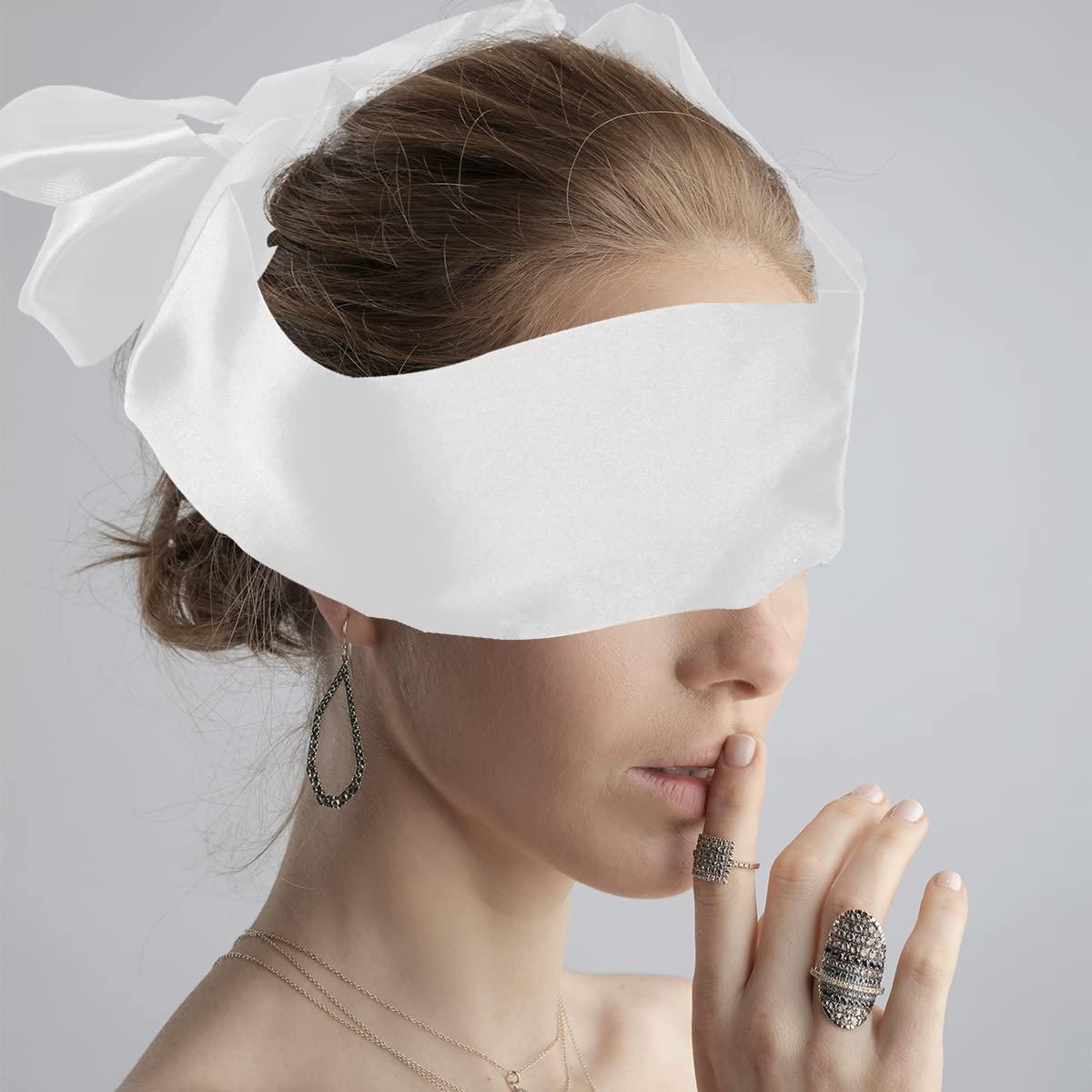 GLADFRESIT GLADFRESIT Silk Satin Blindfold Sleep MaskLuxury Eye Covers for Better SleepBlack White